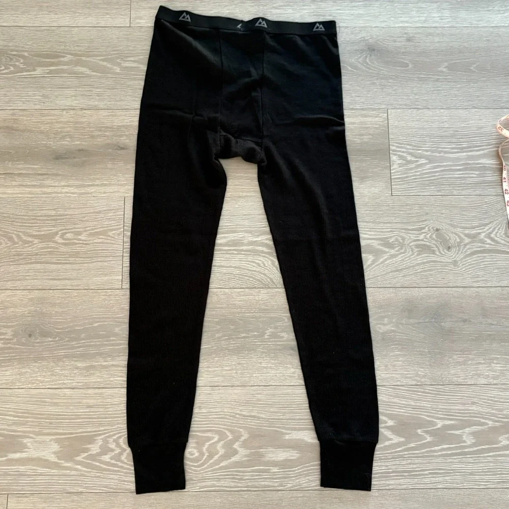 Mountain Ridge Mens Black‎ Soft Cozy Winter Warm Thermal Base Layer Pants Size L